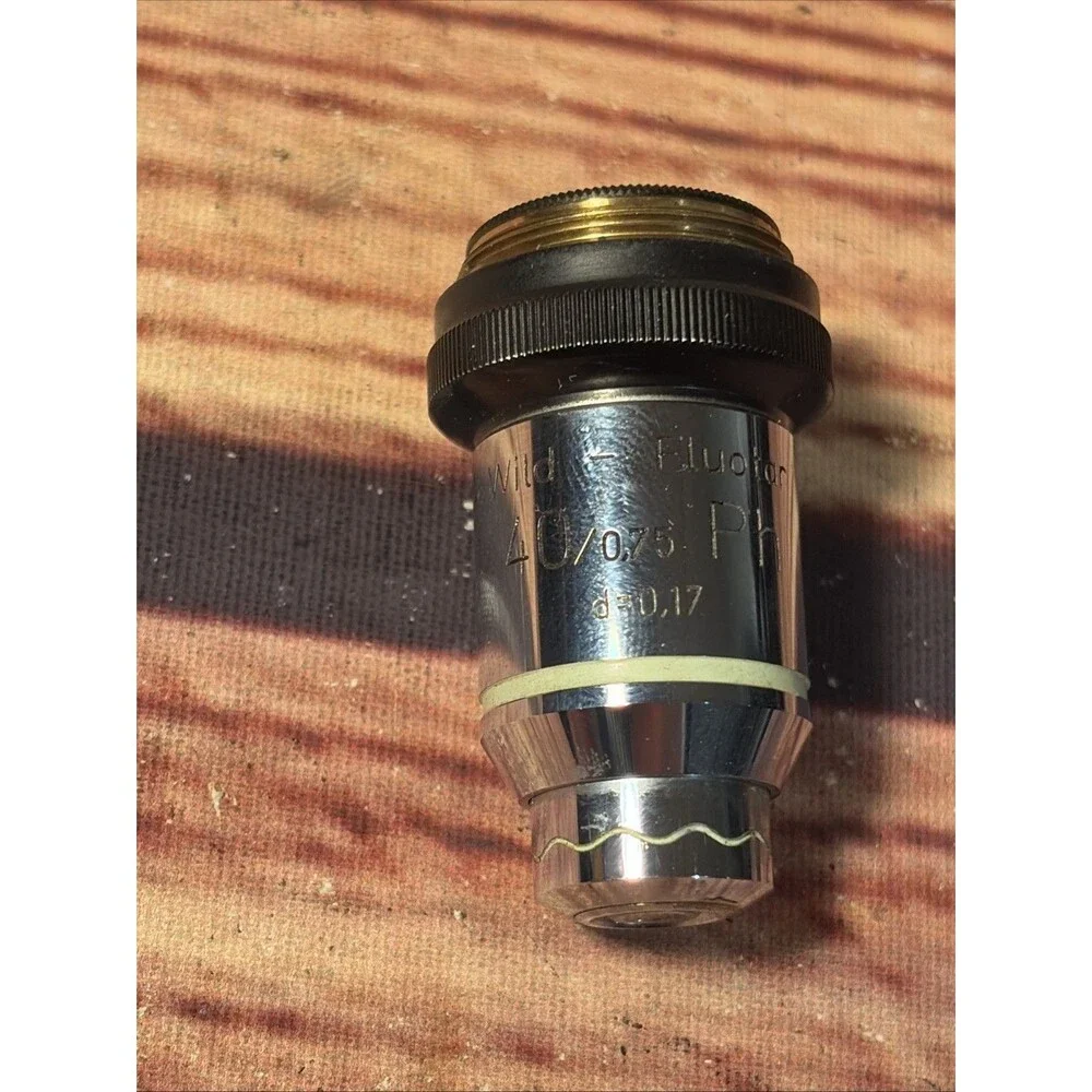 WILD HEERBRUGG 40X PLAN PL FLUOTAR OBJECTIVE MICROSCOPE LENS M20 M11